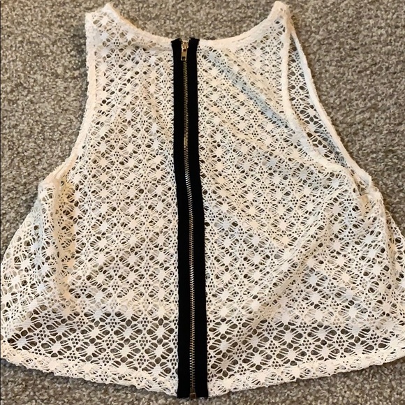BEIGE MESH CUTE TANK - Picture 2 of 3